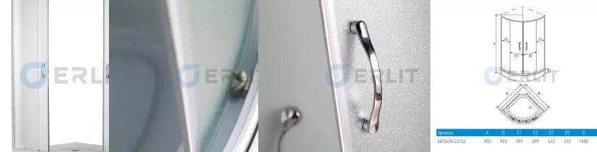 ERLIT Душевой уголок ER 0509-C3 (90*90*190) · Comfort, Erlit, ER0509-C3 ERLIT Душевой уголок ER 0509-C3 (90*90*190) · Comfort, Erlit, ER0509-C3