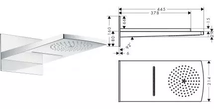Верхний душ «Hansgrohe» Raindance Rainfall 28433000 хром Верхний душ «Hansgrohe» Raindance Rainfall 28433000 хром