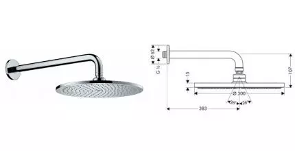 Верхний душ «Hansgrohe» Raindance Air 27493000 хром Верхний душ «Hansgrohe» Raindance Air 27493000 хром