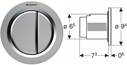 Кнопка смыва пневматическая «Geberit» Type 01 116.042.21.1 хром глянцевый