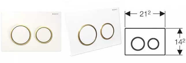 Кнопка смыва «Geberit» Omega 20 115.085.KK.1 белый/позолота Кнопка смыва «Geberit» Omega 20 115.085.KK.1 белый/позолота