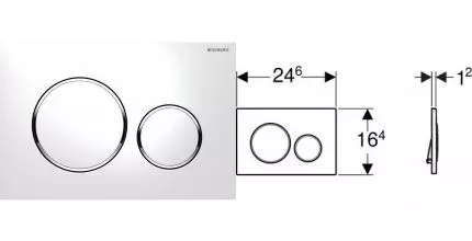 Кнопка смыва «Geberit» Sigma 20 115.882.KJ.1 белый глянцевый/хром глянцевый