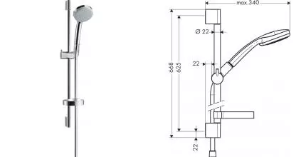 Душевой гарнитур «Hansgrohe» Croma 27772000 хром