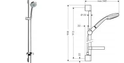 Душевой гарнитур «Hansgrohe» Croma 27774000 хром Душевой гарнитур «Hansgrohe» Croma 27774000 хром