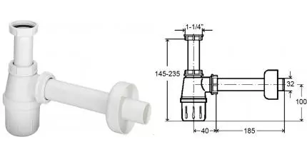 Сифон для раковины «Viega» V2 Eleganta 1 1/4" x 1 1/4"  белый