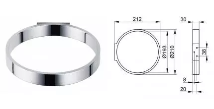 Полотенцедержатель «Keuco» Edition 300 30021010000 на стену хром Полотенцедержатель «Keuco» Edition 300 30021010000 на стену хром