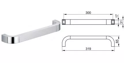 Поручень «Keuco» Edition 300 30007010000 на стену хром Поручень «Keuco» Edition 300 30007010000 на стену хром