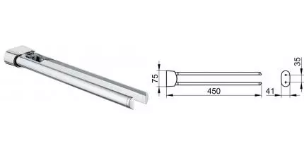 Полотенцедержатель двойной «Keuco» Elegance 11618010000 на стену хром