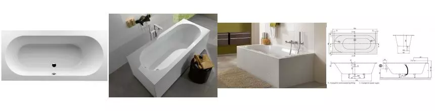 Ванна из литьевого мрамора «Villeroy & Boch» Oberon 190/90 с ножками без сифона белая Ванна из литьевого мрамора «Villeroy & Boch» Oberon 190/90 с ножками без сифона белая