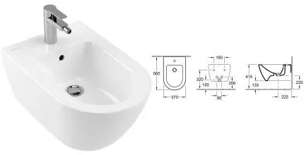 Подвесное биде «Villeroy & Boch» Subway 2.0 540000R1