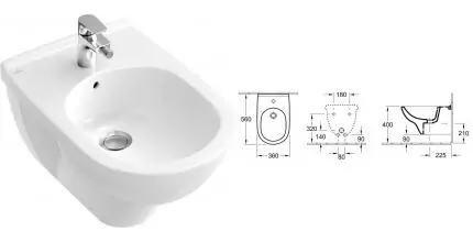 Подвесное биде «Villeroy & Boch» O.novo 54600001 белое