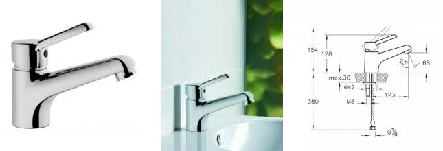 Смеситель для раковины «Vitra» Punto Viva A41044EXP хром