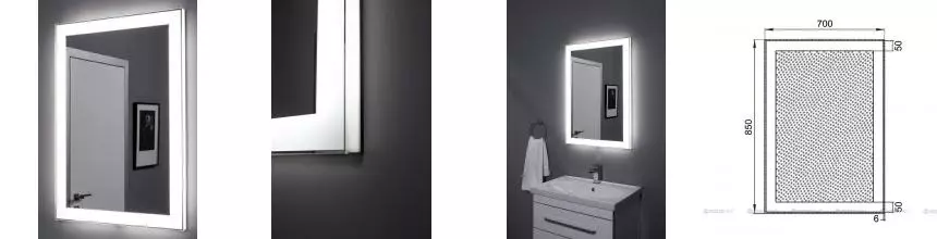 Зеркало «Aquanet» Алассио 70 с инфракрасным выключателем с подсветкой