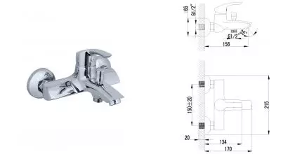 Смеситель для ванны «Lemark» Plus Strike LM1102C хром