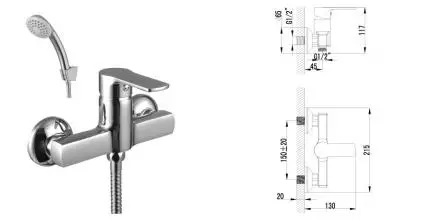 Смеситель для душа «Lemark» Plus Grace LM1503C хром