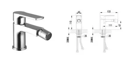 Смеситель для биде «Lemark» Plus Grace LM1508C хром Смеситель для биде «Lemark» Plus Grace LM1508C хром