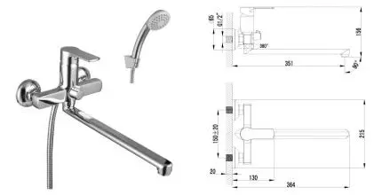 Смеситель для ванны «Lemark» Plus Grace LM1551C хром