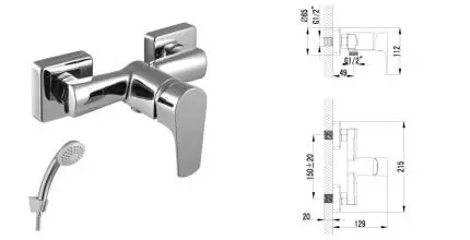 Смеситель для душа «Lemark» Plus Factor LM1603C хром