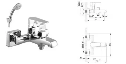 Смеситель для ванны «Lemark» Plus Factor LM1612C хром