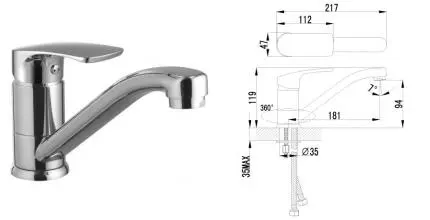 Смеситель для кухонной мойки «Lemark» Plus Shape LM1704C хром