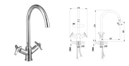 Смеситель для кухонной мойки «Lemark» Plus Spirit LM1905C хром