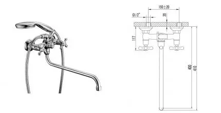 Смеситель для ванны «Lemark» Standard LM2151C хром