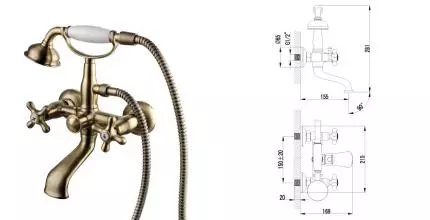 Смеситель для ванны «Lemark» Vintage LM2812B бронза