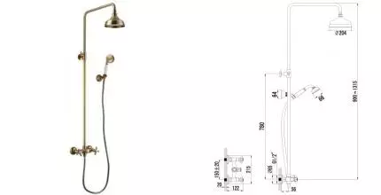 Душевая система «Lemark» Vintage LM2860B бронза Душевая система «Lemark» Vintage LM2860B бронза