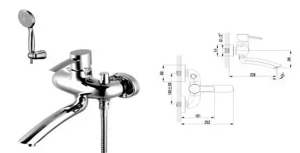 Смеситель для ванны «Lemark» Atlantiss LM3214C хром