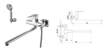 Смеситель для ванны «Lemark» Basis LM3617C хром