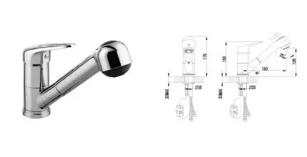 Смеситель для кухонной мойки «Lemark» Luna LM4150C с выдвижным изливом хром Смеситель для кухонной мойки «Lemark» Luna LM4150C с выдвижным изливом хром