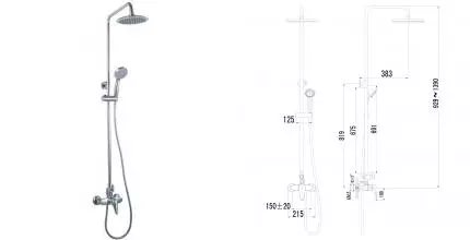 Душевая система «Lemark» Poseidon LM4260C хром