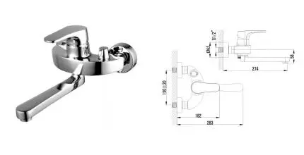 Смеситель для ванны «Lemark» Shift LM4314C хром Смеситель для ванны «Lemark» Shift LM4314C хром