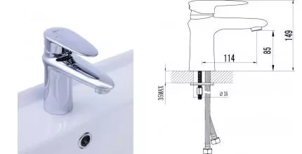 Смеситель для раковины «Lemark» Status LM4406C хром