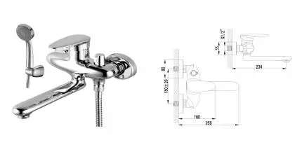 Смеситель для ванны «Lemark» Status LM4414C хром