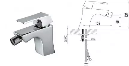 Смеситель для биде «Lemark» Unit LM4508C хром Смеситель для биде «Lemark» Unit LM4508C хром