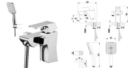 Смеситель на борт ванны «Lemark» Unit LM4515C хром