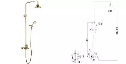 Душевая система «Lemark» Brava LM4760G золото