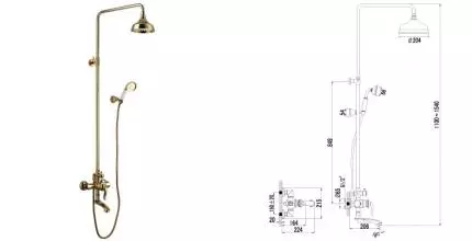 Душевая система «Lemark» Brava LM4762G золото