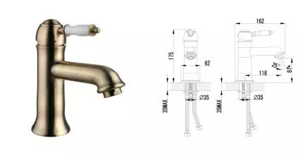 Смеситель для раковины «Lemark» Villa LM4806B с донным клапаном бронза