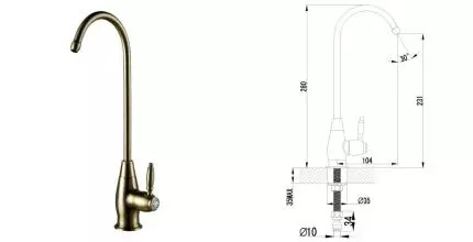 Смеситель для фильтра «Lemark» Villa LM4840B бронза Смеситель для фильтра «Lemark» Villa LM4840B бронза