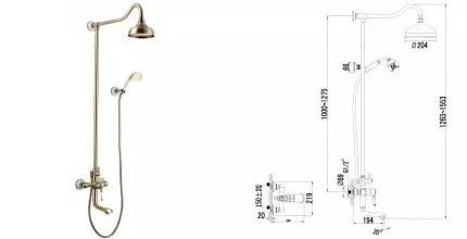 Душевая система «Lemark» Villa LM4862B бронза