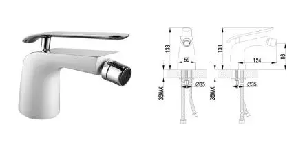 Смеситель для биде «Lemark» Melange LM4908CW хром/белый Смеситель для биде «Lemark» Melange LM4908CW хром/белый