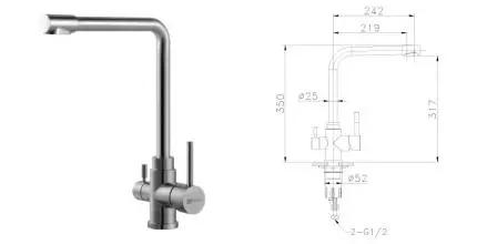 Смеситель для кухни с подключением к фильтру «Lemark» Expert LM5060S хром