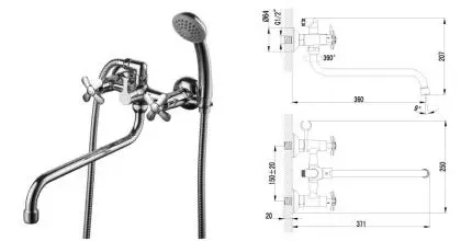 Смеситель для ванны «Lemark» Partner LM6541C хром