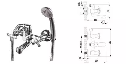 Смеситель для ванны «Lemark» Partner LM6542C хром