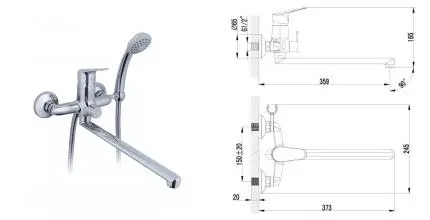 Смеситель для ванны «Lemark» Partner LM6551C хром