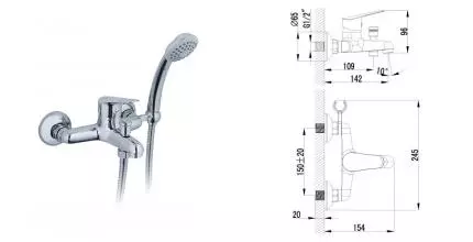 Смеситель для ванны «Lemark» Partner LM6552C хром