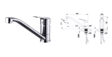 Смеситель для кухонной мойки «Lemark» Partner LM6554C хром