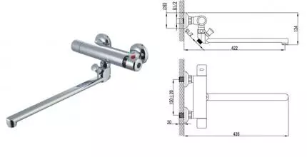 Смеситель для ванны «Lemark» Thermo LM7734C с термостатом хром Смеситель для ванны «Lemark» Thermo LM7734C с термостатом хром